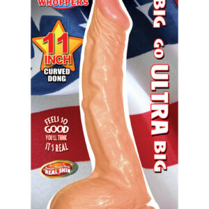 All American Ultra Whoppers Curved Dildo 11in - Vanilla