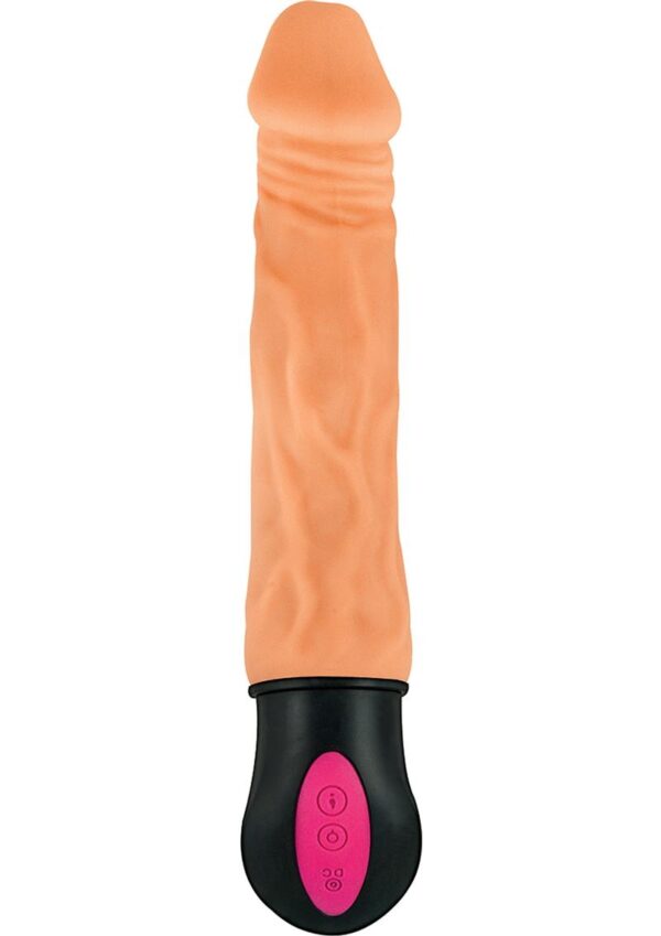 Natural Realskin Hot Cock #1 Rechargeable Warming Vibrator 7in - Vanilla - Image 2