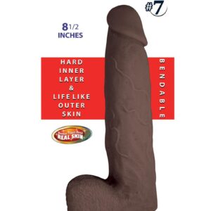 Realcocks Dual Layered #7 Bendable Dildo 8.5in - Chocolate