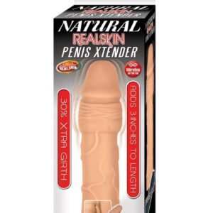 Natural Realskin Penis Xtender Vibrating Penis Extender - Vanilla