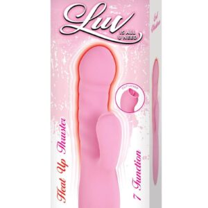 Luv Heat Up Thruster Rechargeable Silicone Rabbit Vibrator - Pink