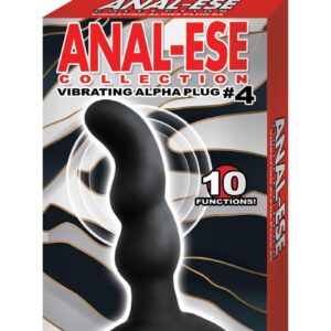 Anal-Ese Collection Rechargeable Vibrating Silicone Alpha Plug #4 - Black