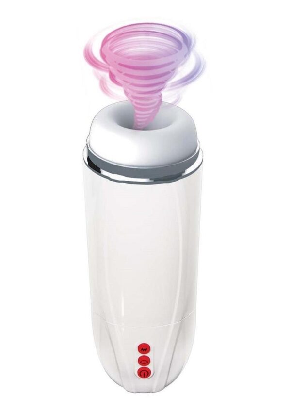 Vibrating Cocksucker Rechargeable Masturbator - White - Image 2