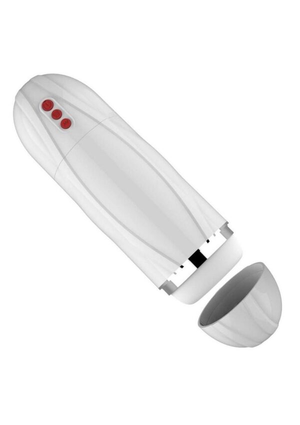 Vibrating Cocksucker Rechargeable Masturbator - White - Image 3