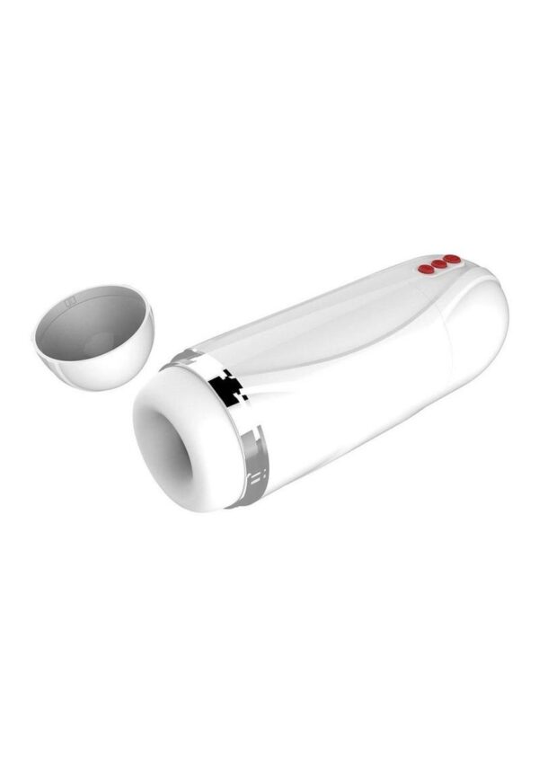 Vibrating Cocksucker Rechargeable Masturbator - White - Image 4