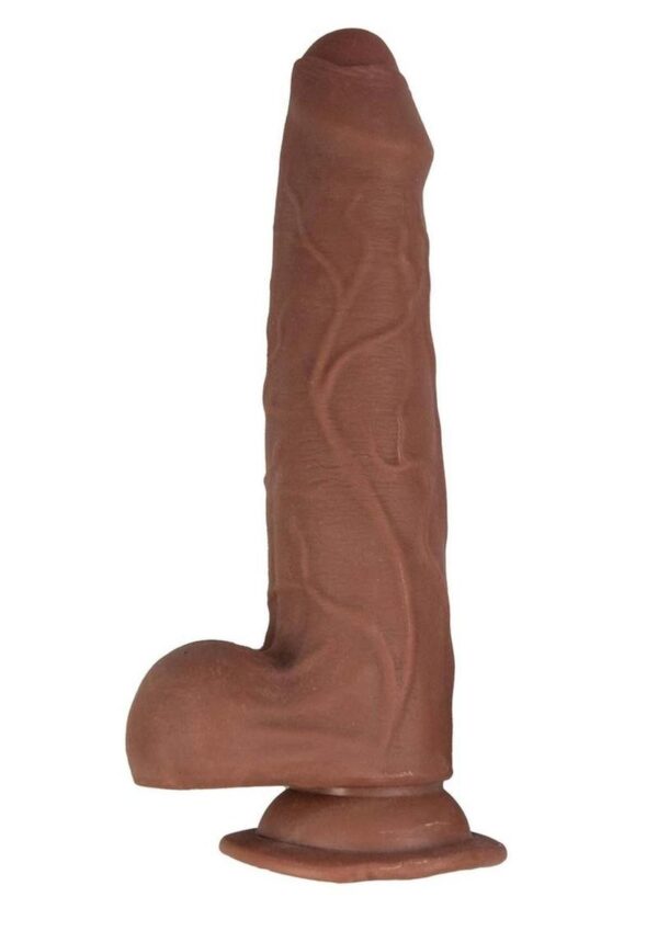 Realcocks Dual Layered Uncut Slider Thin Tip Dildo 8.5in - Caramel - Image 3