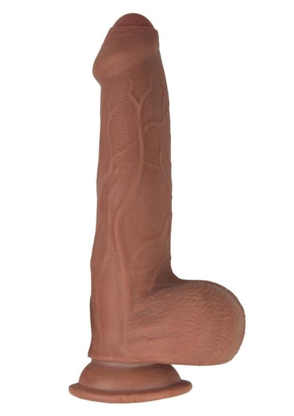 Realcocks Dual Layered Uncut Slider Fat Dick Dildo 9in - Caramel - Image 2
