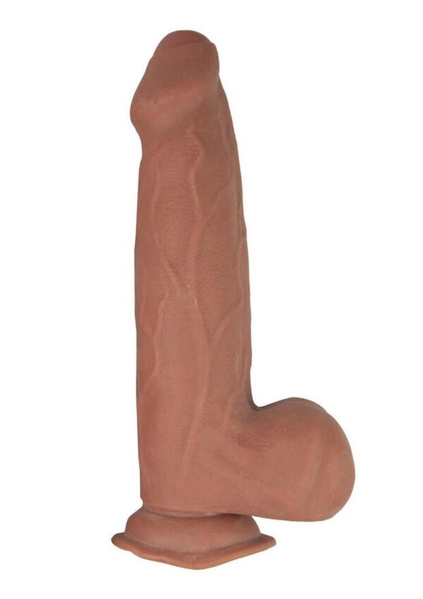 Realcocks Dual Layered Uncut Slider Thick Shaft Dildo 9.25in - Caramel - Image 2