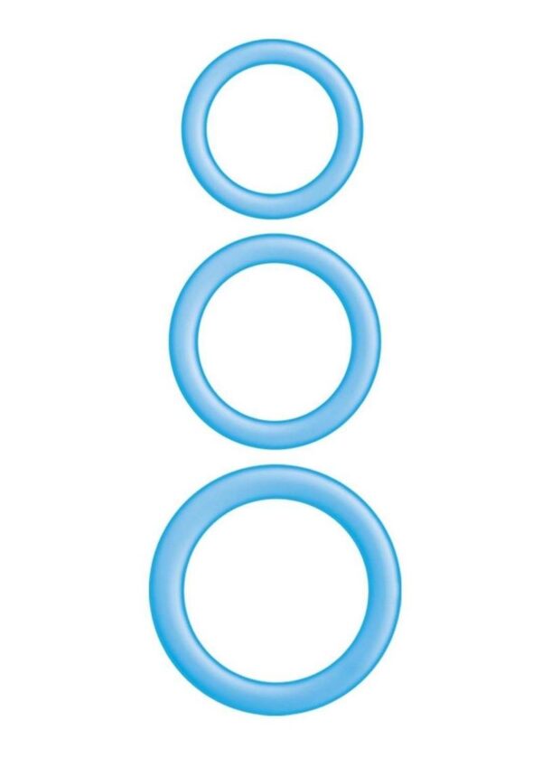 Enhancer Glow Rings Silicone Cockring - Blue - Image 2