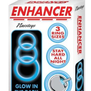 Enhancer Glow Rings Silicone Cockring - Blue