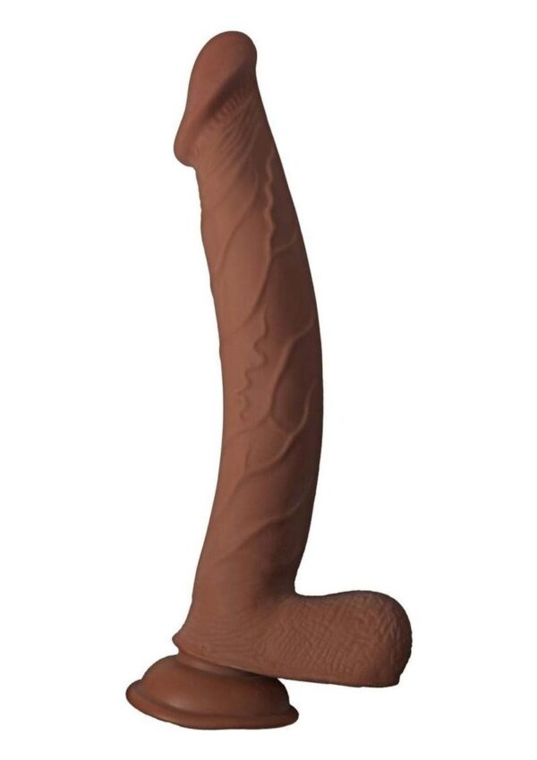 Realcocks Dual Layered Bendable Dildo 10in - Chocolate - Image 2