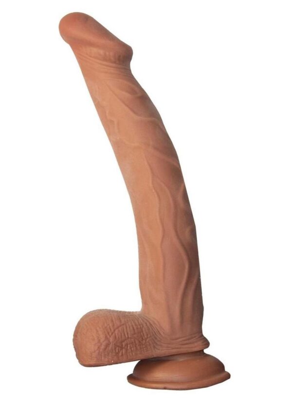 Realcocks Dual Layered Bendable Dildo 10in - Chocolate - Image 3