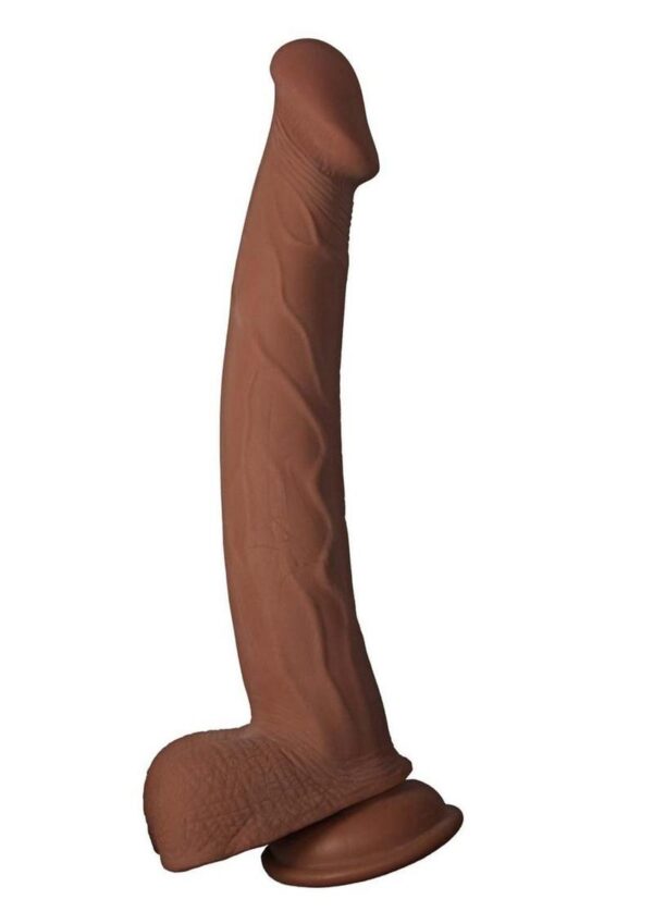 Realcocks Dual Layered Bendable Dildo 11in - Chocolate - Image 2