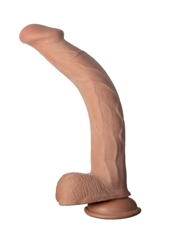 Realcocks Dual Layered Bendable Dildo 11in - Chocolate - Image 3
