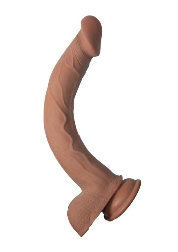 Realcocks Dual Layered Bendable Dildo 11in - Chocolate - Image 4