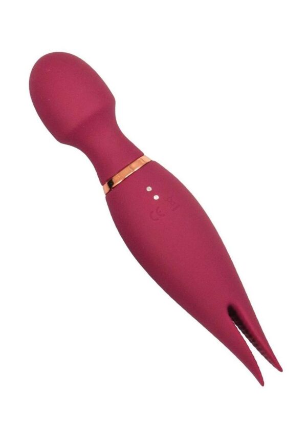 Mystique Vibrating Massagers Rechargeable Silicone Magic Wand - Eggplant - Image 3