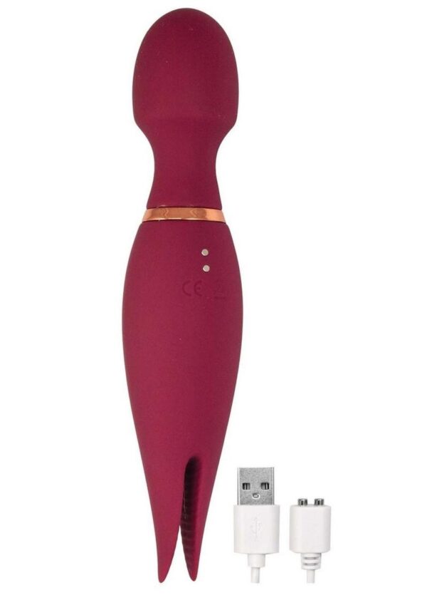Mystique Vibrating Massagers Rechargeable Silicone Magic Wand - Eggplant - Image 4
