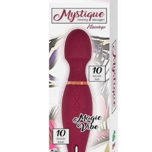 Mystique Vibrating Massagers Rechargeable Silicone Magic Wand - Eggplant