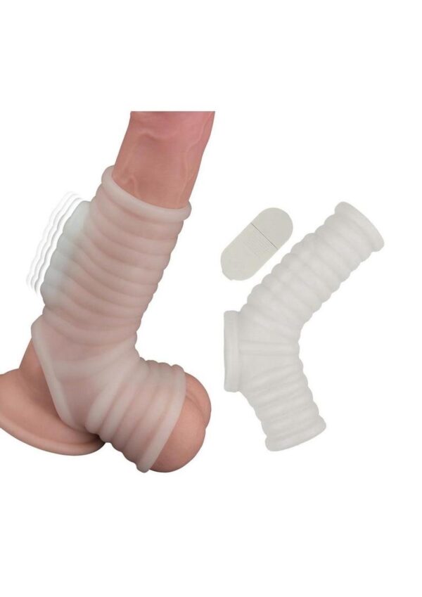 Vibrating Power Sleeve Ribbed Fit - White - Image 4