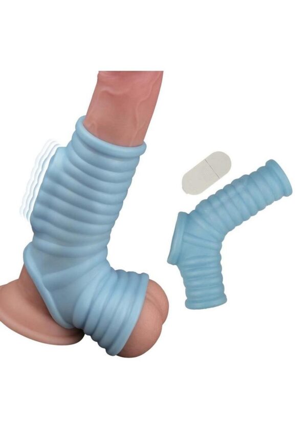 Vibrating Power Sleeve Ribbed Fit - Blue - Image 4