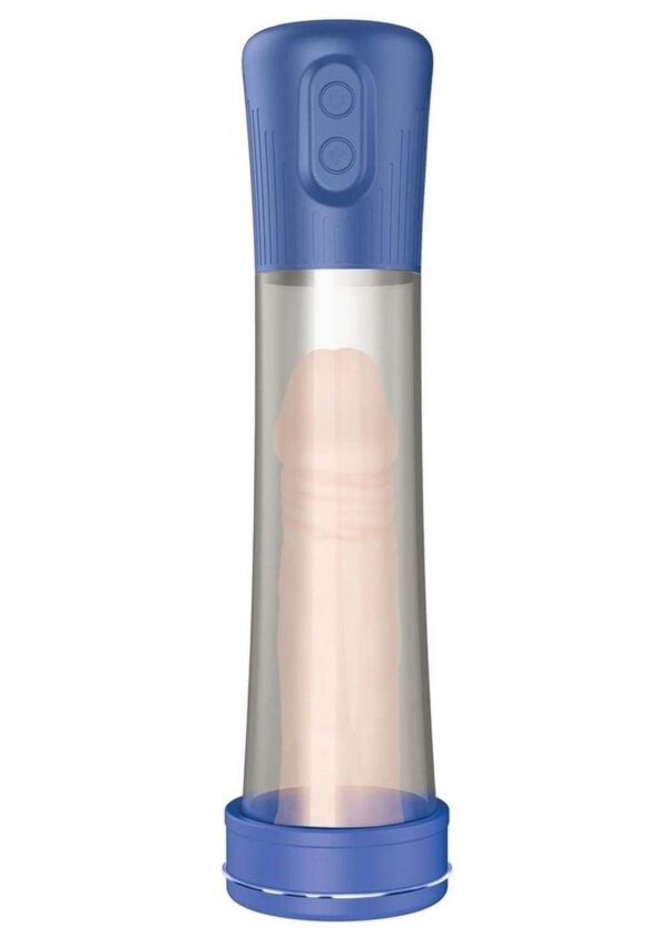 H2O Rechargeable Penis Pump - Blue - Image 3