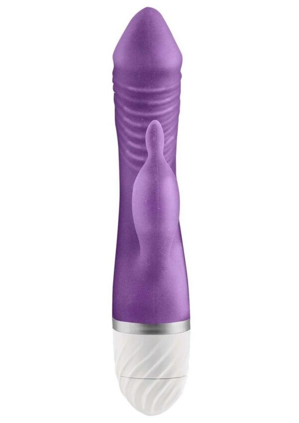 The Beat Tickler Silicone Rabbit Vibrator - Purple - Image 3
