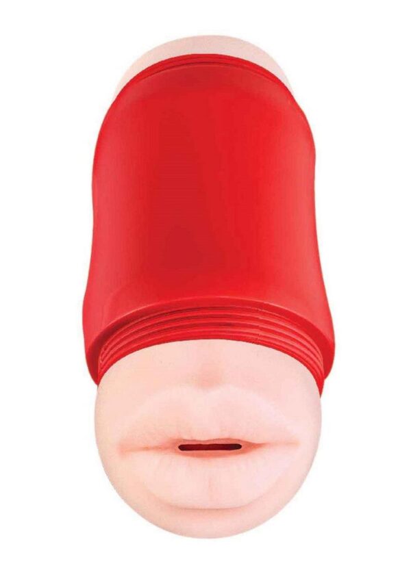 Delite Two Ways Mouth and Vagina Masturbator - Vanilla/Red - Image 2