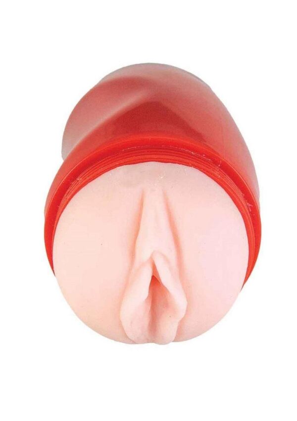 Delite Two Ways Mouth and Vagina Masturbator - Vanilla/Red - Image 3
