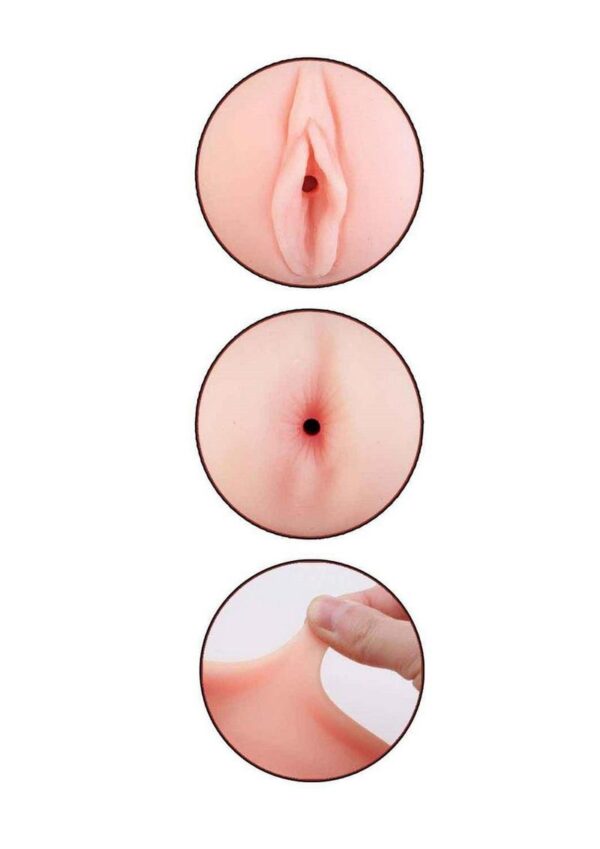 Delite Two Ways Vagina and Ass Masturbator - Vanilla/Blue - Image 4
