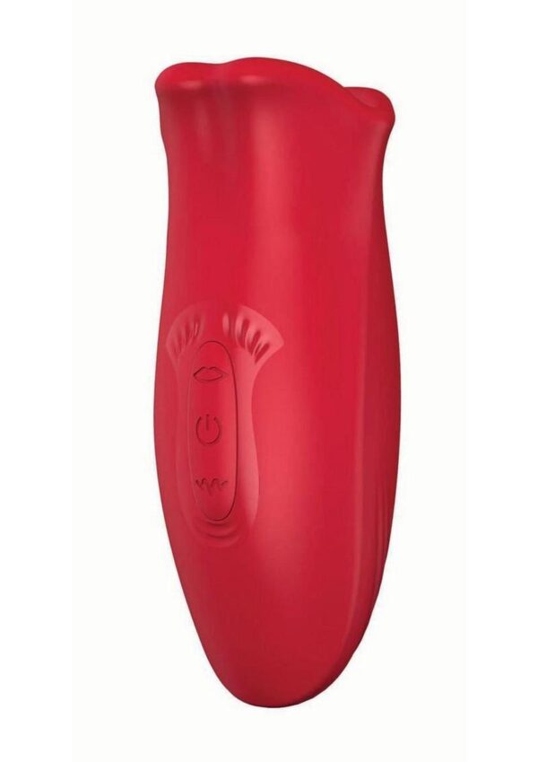 Clit-Tastic Tongue Licking Lover Rechargeable Silicone Stimulator - Red - Image 2