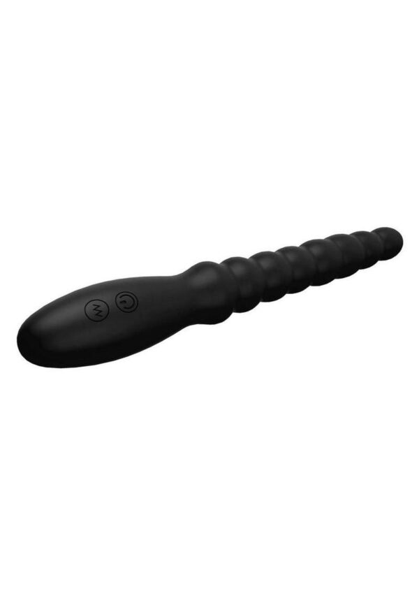 Ass-Sation Magic Wand Rechargeable Silicone Anal Vibrator - Black - Image 3