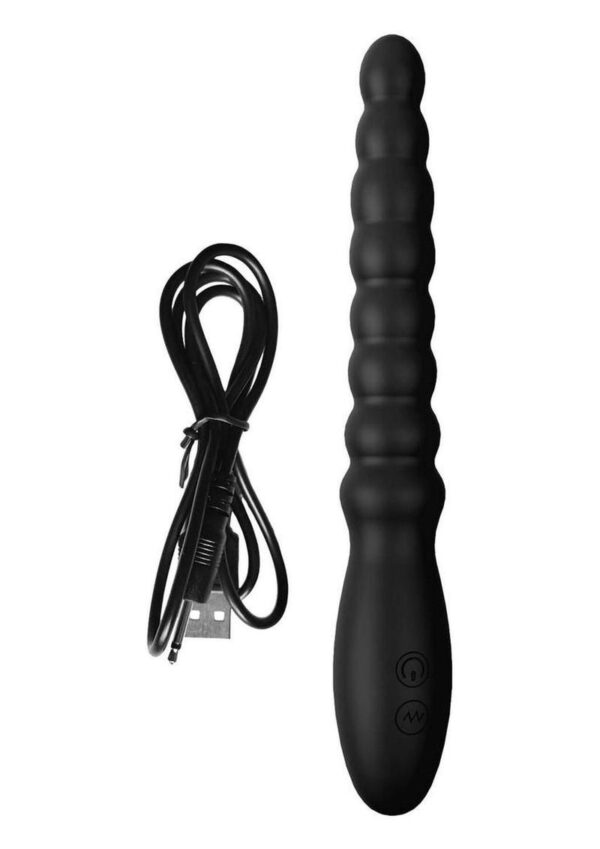Ass-Sation Magic Wand Rechargeable Silicone Anal Vibrator - Black - Image 4