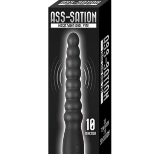 Ass-Sation Magic Wand Rechargeable Silicone Anal Vibrator - Black