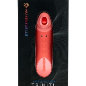 Nu Sensuelle Trinitii Triple Action Suction Flickering Silicone Tongue - Coral