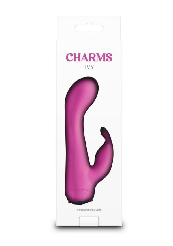Charms Ivy Rechargeable Silicone Rabbit Vibrator- Magenta - Image 4