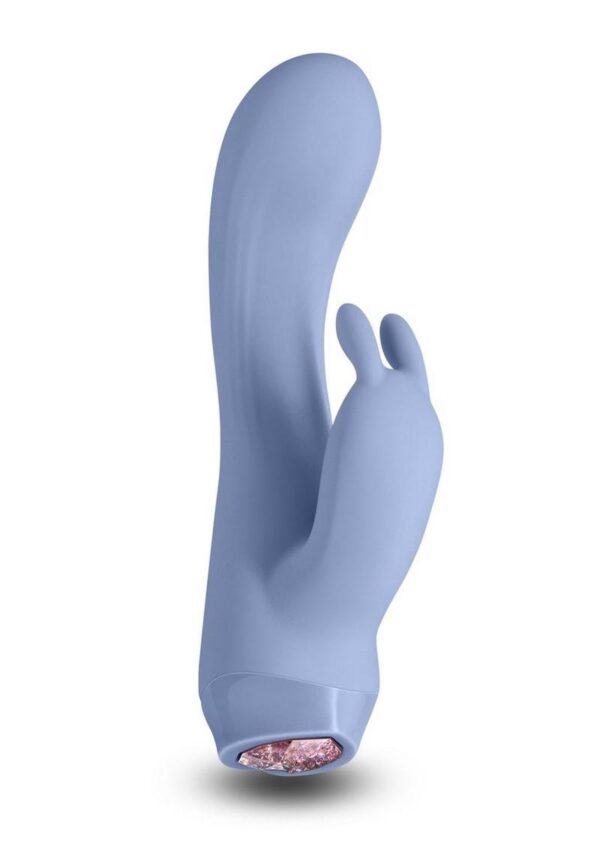Charms Ivy Rechargeable Silicone Rabbit Vibrator- Blue - Image 2