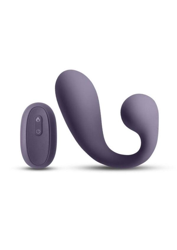 Secrets Maple Rechargeable Silicone G-Spot Warming Vibrator with Clitoral Stimulation  and Remote Control - Purple - Image 2