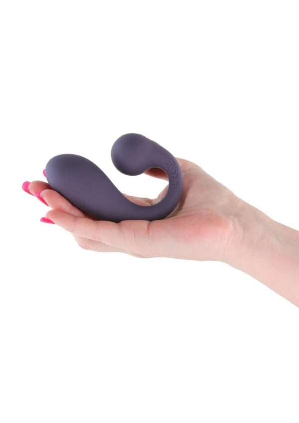 Secrets Maple Rechargeable Silicone G-Spot Warming Vibrator with Clitoral Stimulation  and Remote Control - Purple - Image 3