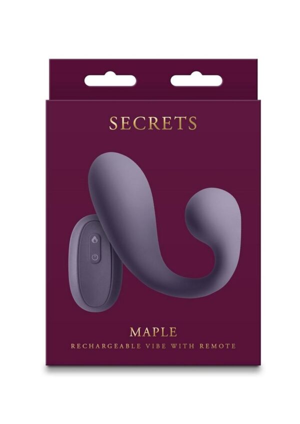 Secrets Maple Rechargeable Silicone G-Spot Warming Vibrator with Clitoral Stimulation  and Remote Control - Purple