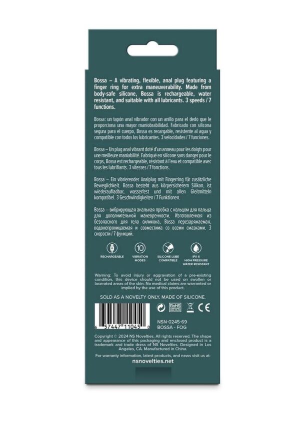 Lust-N-Dreams Bossa Rechargeable Silicone Anal Plug - White - Image 4