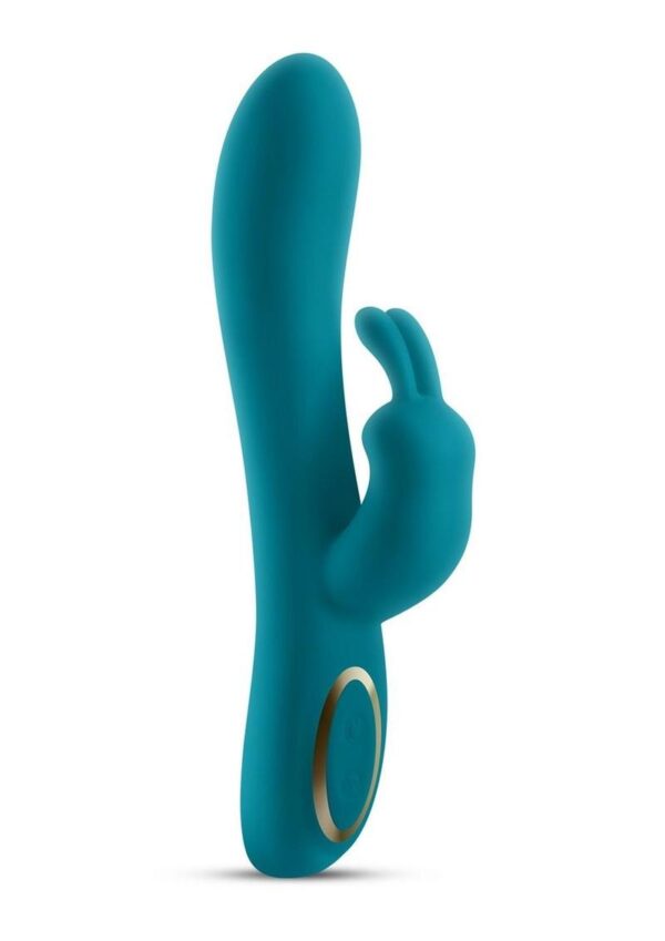 Obsessions Hera Rechargeable Silicone Rabbit Vibrator - Teal - Image 2