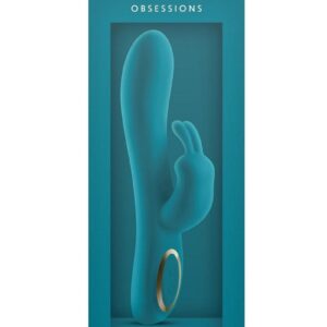 Obsessions Hera Rechargeable Silicone Rabbit Vibrator - Teal