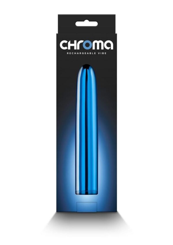 Chroma Classic Rechargeable Vibrator 7in - Blue - Image 4