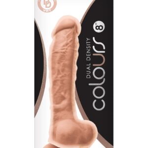 Colours Dual Density Silicone Dildo 8in - Vanilla