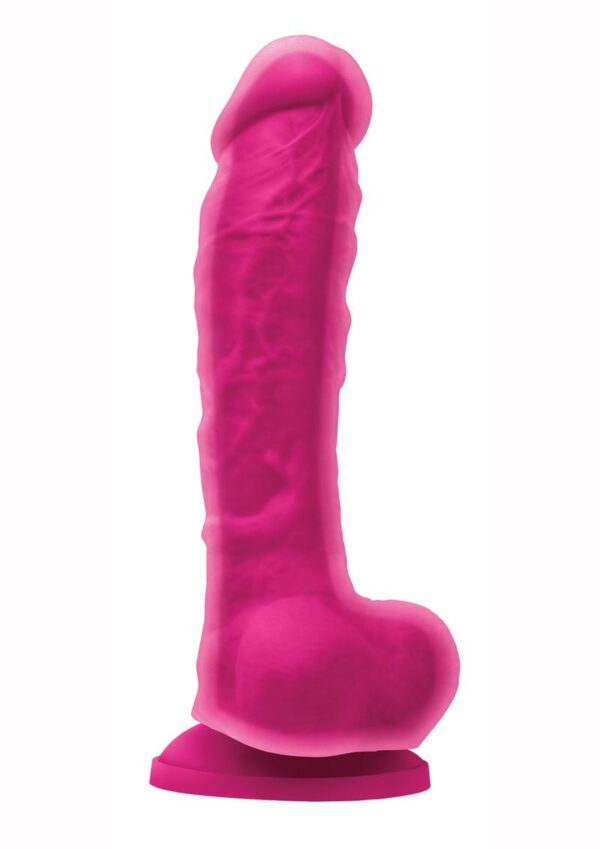 Colours Dual Density Silicone Dildo 8in - Pink - Image 2