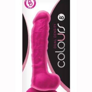 Colours Dual Density Silicone Dildo 8in - Pink