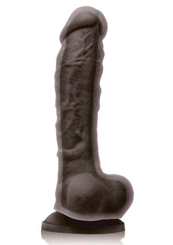 Colours Dual Density Silicone Dildo 8in - Chocolate - Image 2