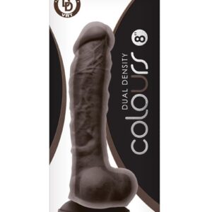 Colours Dual Density Silicone Dildo 8in - Chocolate