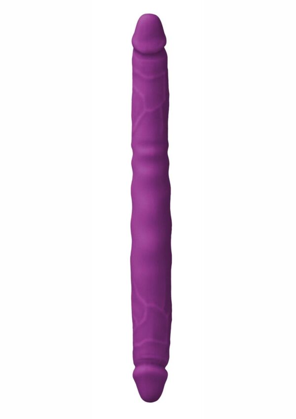 Colours Double Pleasures Silicone Double Dildo 12in - Purple - Image 2