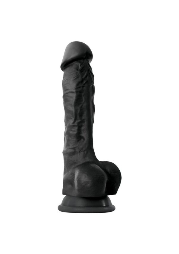 Colours Pleasures Silicone Dildo 7in - Black - Image 2